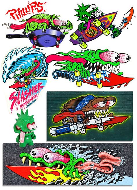 Slasher Character Original Art By Jim Phillips Sr Skateboard Deck