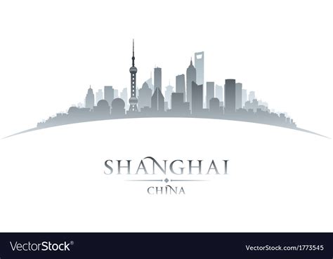Shanghai China City Skyline Silhouette Royalty Free Vector