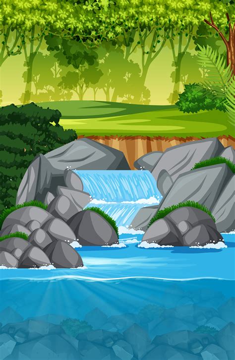 Beautiful Waterfall Landscape Scene Download Free