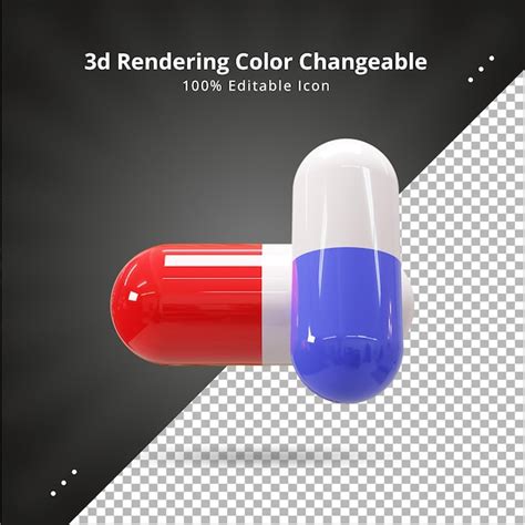 Premium Psd Realistic Colorful Medicinal Pills