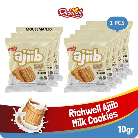 Jual Richwell Ajiib Milk Cookies Biskuit Rasa Susu Biskuat 10gr