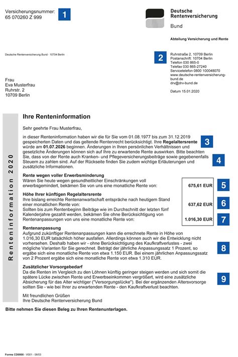 Brief an rentenversicherung vorlage : Rentenbescheid richtig lesen | Versicherungskammer Bayern