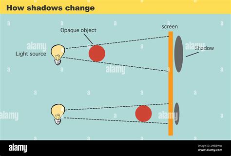 Diagram Experiment Showing How A Shadows Size Changes Vector