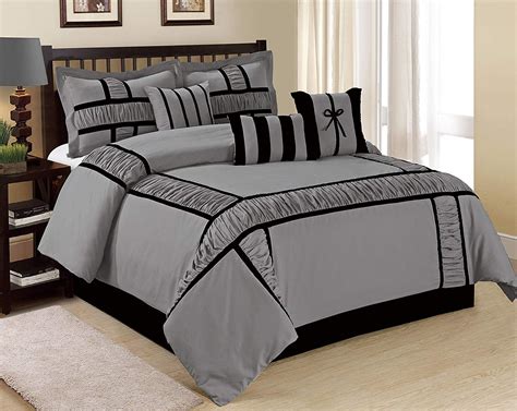 Hig Gray 7 Piece Bed In A Bag Comforter Set Queen