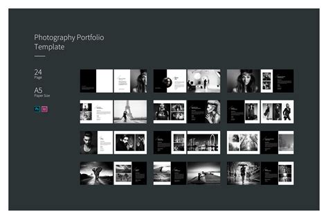 A5 Photography Portfolio Template On Yellow Images Creative Store