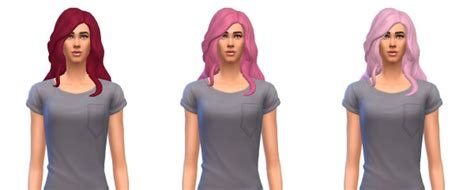 Busted Pixels Long Wavy Over The Sholder Hairstyle Sims 4 Hairs