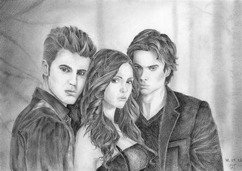 Vampire Diaries My Very First Drawing Of Them By Vilcsibe On Deviantart