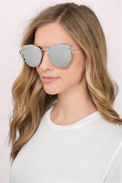 Grey Mirrored Sunglasses Aviators Silver Mirrored Sunglasses