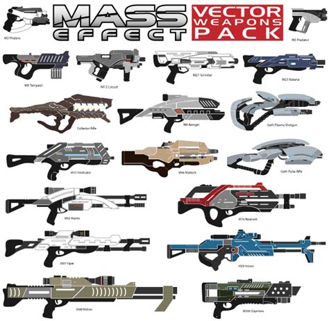 Mass Effect Vector Weapons Pack Vector For Free Download Freeimages