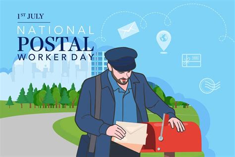 National postal workers day celebration flat poster. 45487216 Vector