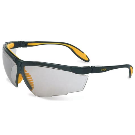 uvex s3520 genesis x2 black and yellow clear safety eyewear uvxs3520