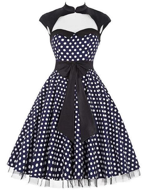 Belle Poque Summer 50s Polka Dot Vintage Pinup Dress Big Swing Plus Size Clothing Schwarz Kleid