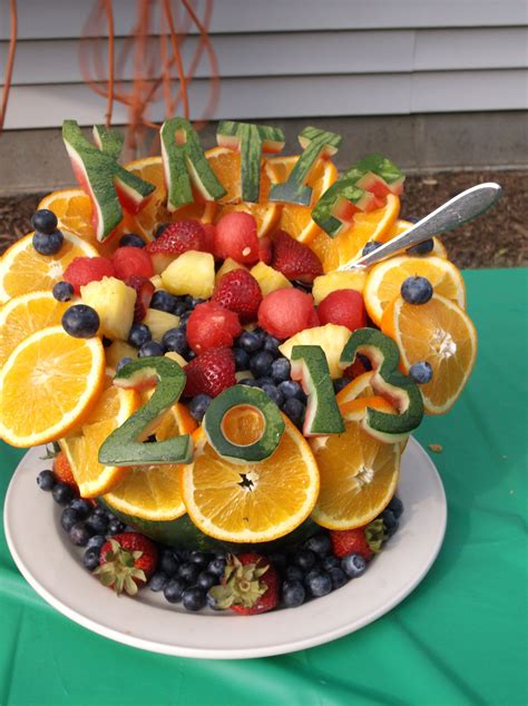 Graduation Party Fruit Bowl Fruit And Vegetable Carving Fruit Tray