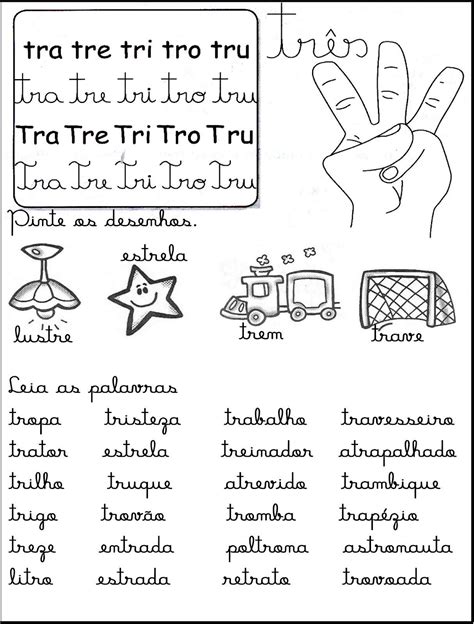 8 Atividade Com Tra Tre Tri Tro Tru Novo Nueva Ciencia General