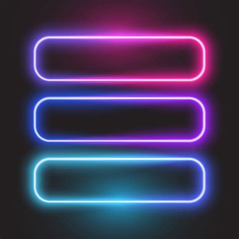 Rounded Rectangle Neon Banner Vector Premium Download