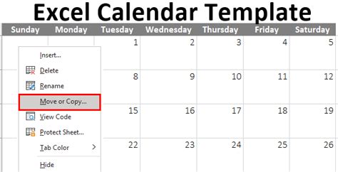 Dynamic Calendar Excel Template