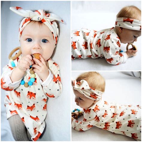 Newborn Baby Girl Cute Cotton Clothes Dress Little Fox