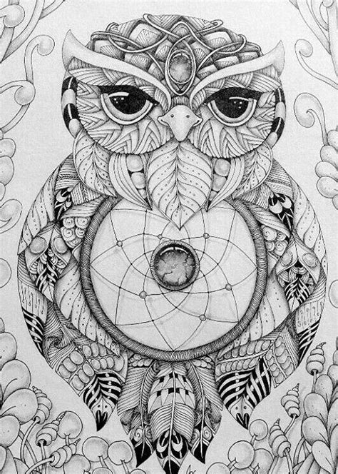 Owl Dream Catcher Coloring Pages Cultivated Online Diary Efecto