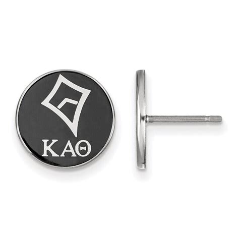 Kappa Alpha Theta Enameled Post Earrings Sterling Silver Ss046kat
