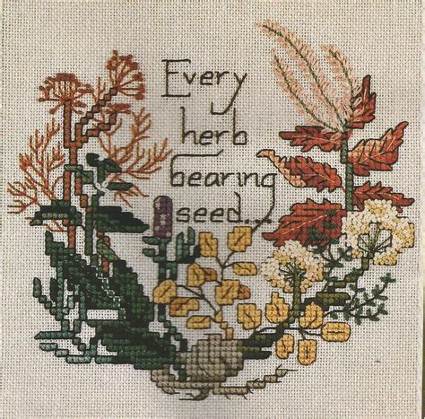 You can see a small sample of the color symbol chart at the last photo. Autumn Herbs - Herb Garden series - stitch count 64w x 72h ...