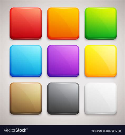 Set Of Colorful Buttons Icons Royalty Free Vector Image