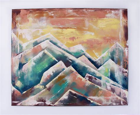 Abstract Mountains Painting Original Art Landscape Wall Art Etsy