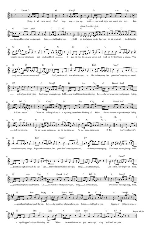 Leadsheat Bring It All Back S Club 7 Sheet Music For Flute Solo