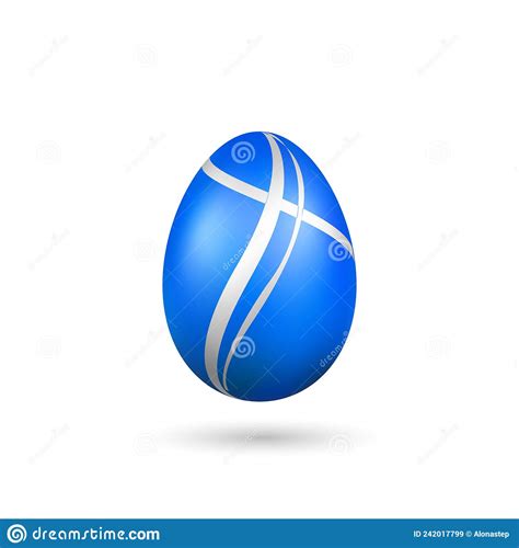 Easter Egg 3d Icon Blue Egg Isolated White Background Stock Vector