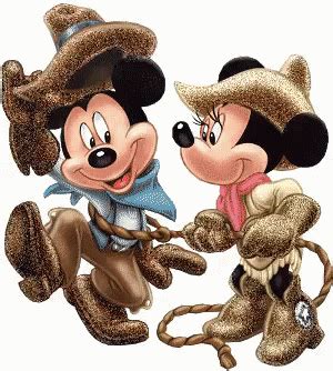 Mickey Minnie Cowboy Cowgirl Gif Cowgirl Cowboy Glitter Discover Share Gifs Abc Disney