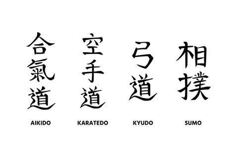 Aikido Karatedo Kyudo Sumo Set Of Hand Written Names Of Traditional