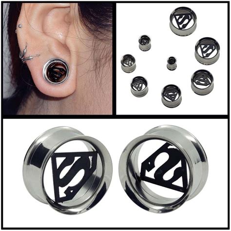 Pair Stainless Steel Screwed Ear Gauges Flesh Tunnels Plugs Piercing Jewelry Weltweiter