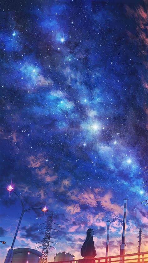 Image of late night sky shared by shannon on we heart it. View 37+ 37+ Aesthetic Background Anime Sky Images cdr
