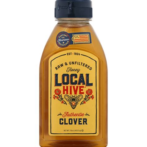 Local Hive Raw And Unfiltered Authentic Clover Honey 16 Oz