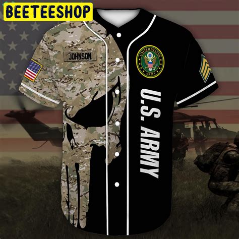 Custom Name United States Army Black Camo Trending Jersey Baseball