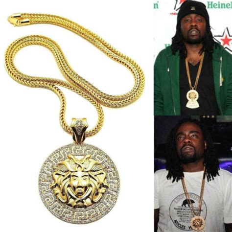 Mens Round Rapper Medallion Pendant Gold Franco Chain 36 Necklace Ebay