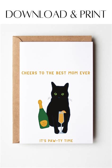 Cat Mothers Day Card Funny Mothers Day Card Etsy Funny Mothers