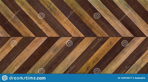 Seamless Wood Parquet Texture Horizontal Chevron Various Brown Stock