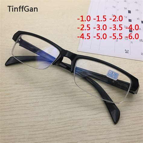 tinffgan finished myopia glasses men women half prescription eyeglasses 2019 optical eye glasses
