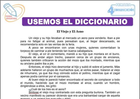 Usemos El Diccionario Para Cuarto De Primaria Fichas Educativas