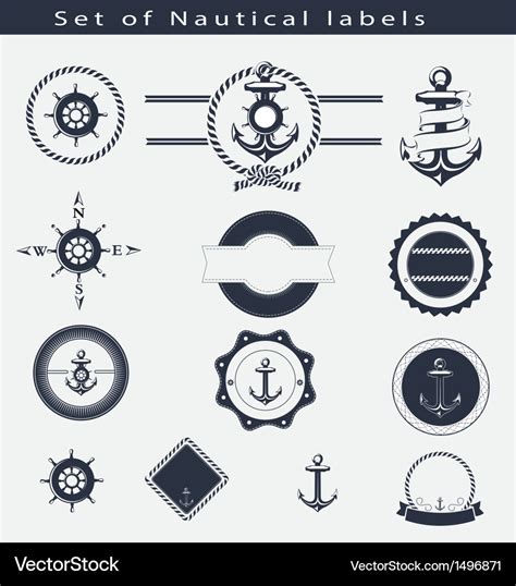 Set Of Nautical Labels Royalty Free Vector Image