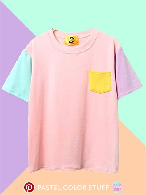 Fashionable Womens Summer Patchwork Pastel Candy Color Shirt Tops
