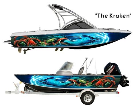 The Kraken Custom Boat Wrap Design Etsy