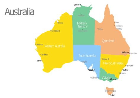 Pict  Australia Map Australia Map With Cities Template