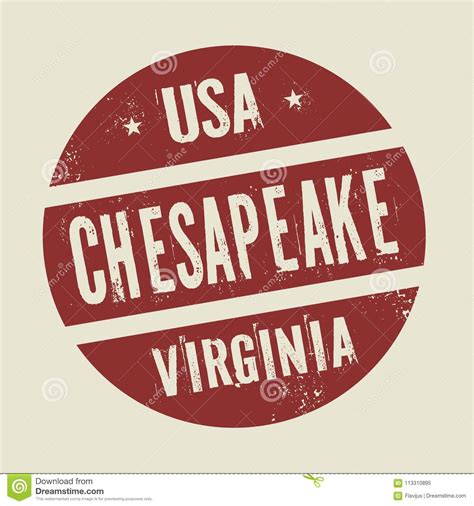 Grunge Vintage Round Stamp With Text Chesapeake Virginia Stock Vector