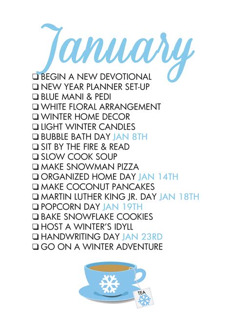 Seasonal Living Months In A Year Life List Planner