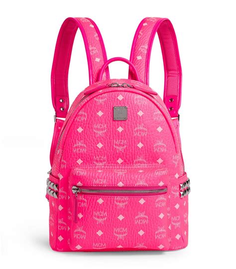 Mcm Neon Small Medium Stark Backpack In Pink Lyst