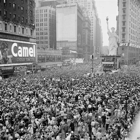On This Day In 1945 Thousands Jammed New Yorks Times Square After