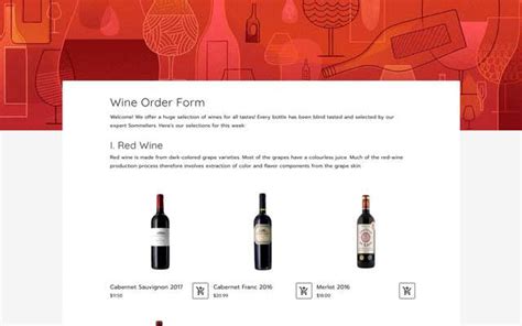 Wine Order Form Template For Whatsapp