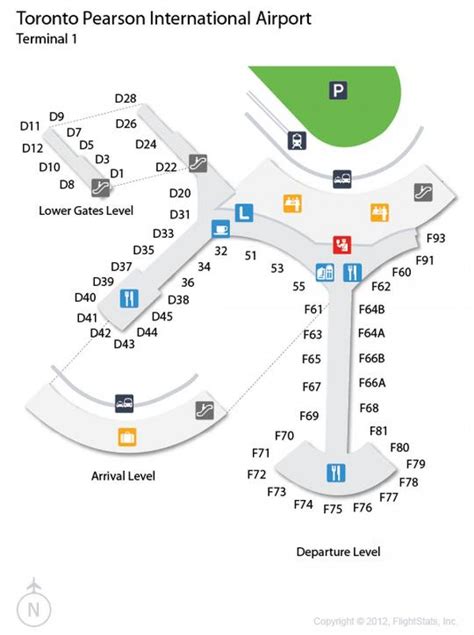 Toronto Pearson Airport Arrival And Departure Level Map Map Of