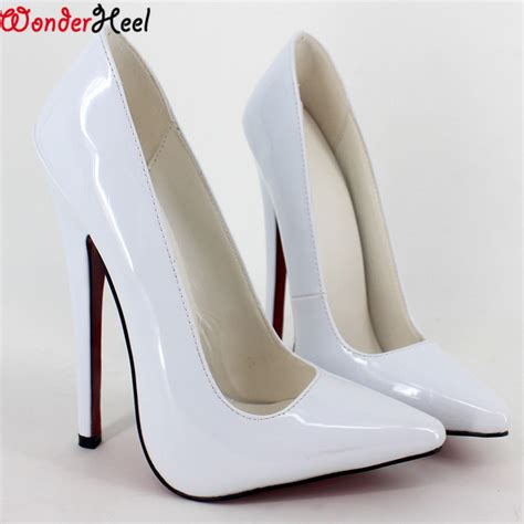 Wonderheel New Extreme High Heel 7 White Patent 18cm Heel Sexy Fetish